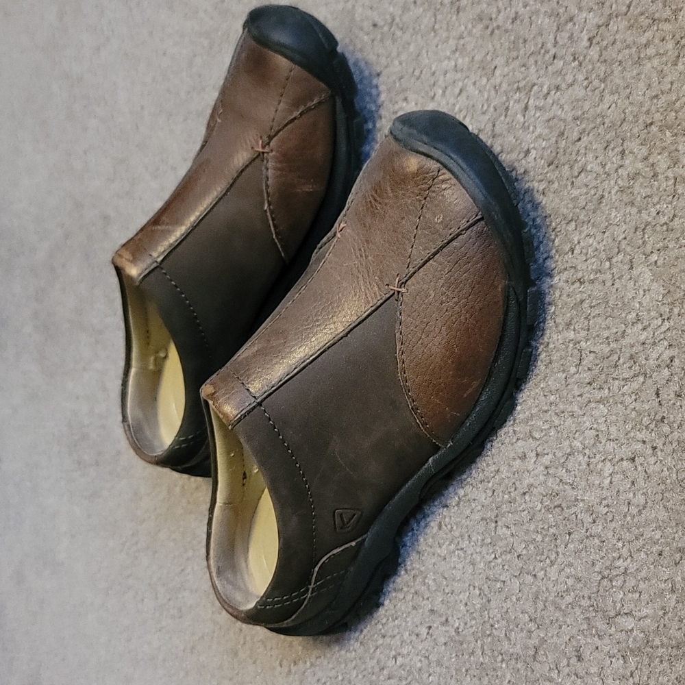 Keen slip on shoes.  Size 7,  brown.